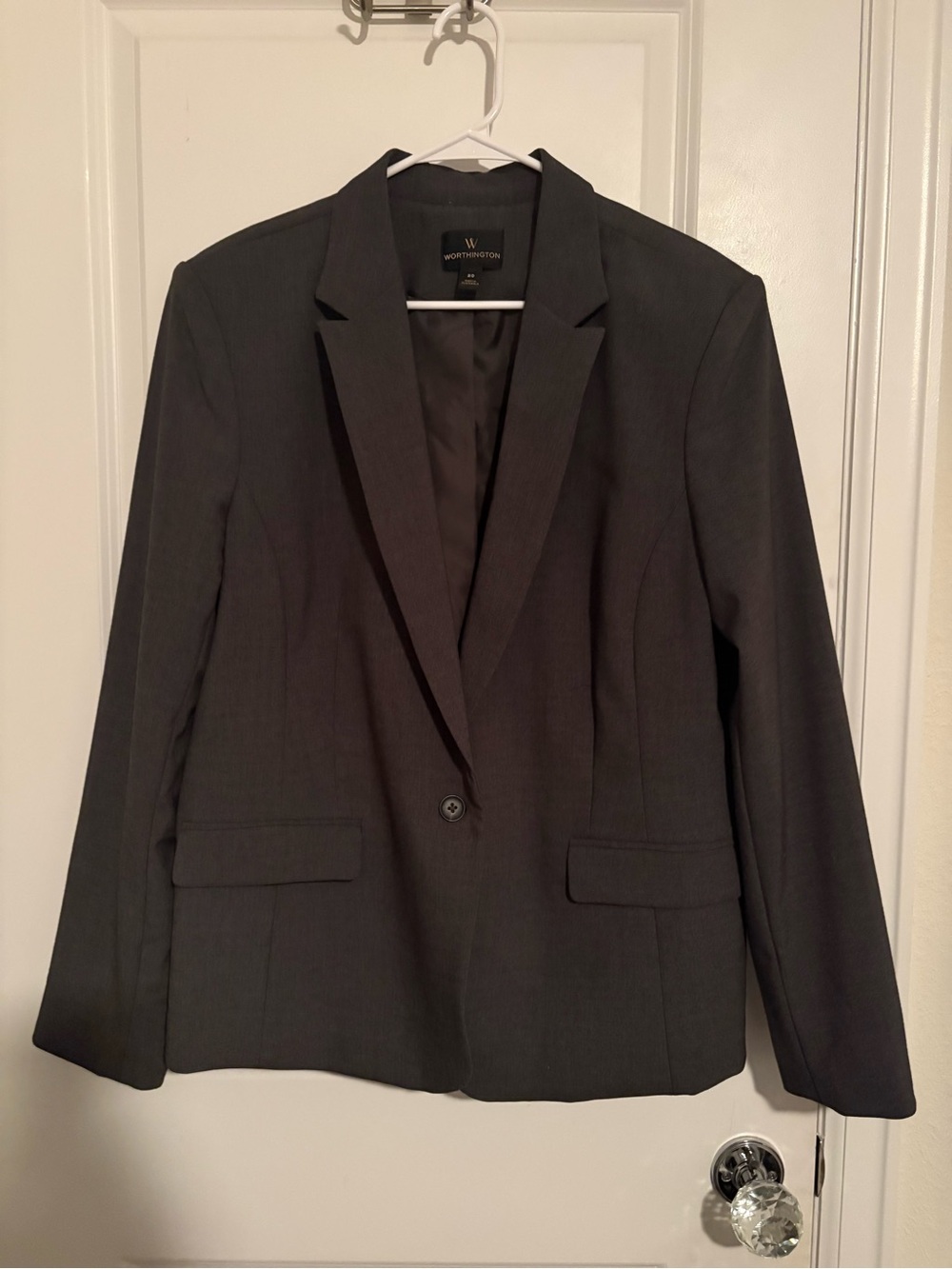 Worthington Women's Charcoal Single-Button Blazer